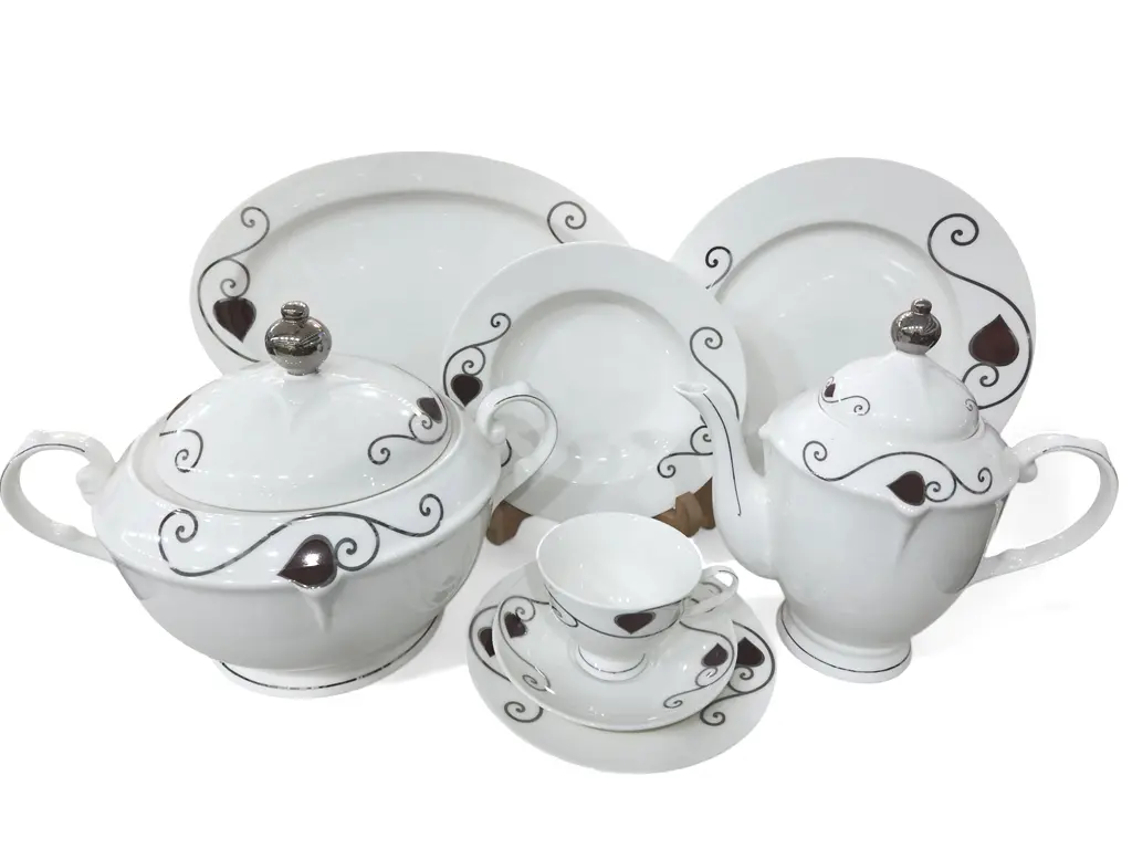 Dinner Set Bone China Super Strong 85 pieces 12 person