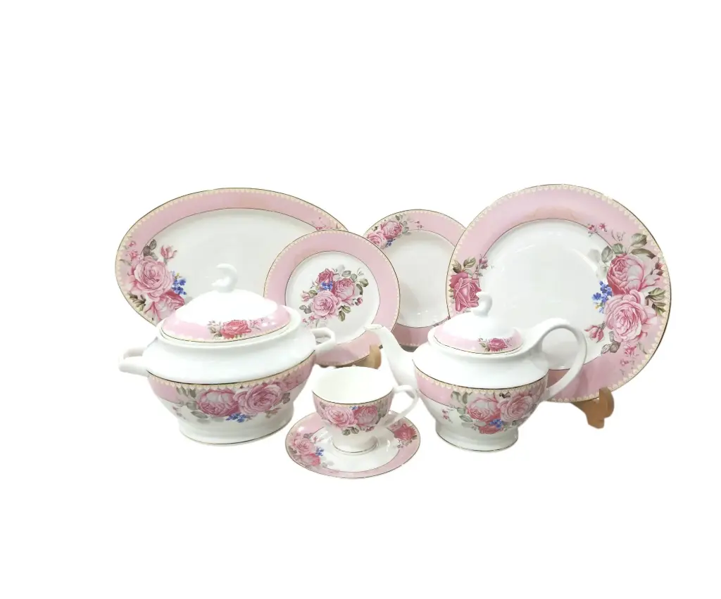 Dinner Set Queen Elizabeth Royal Bone China 85 pieces 12 person