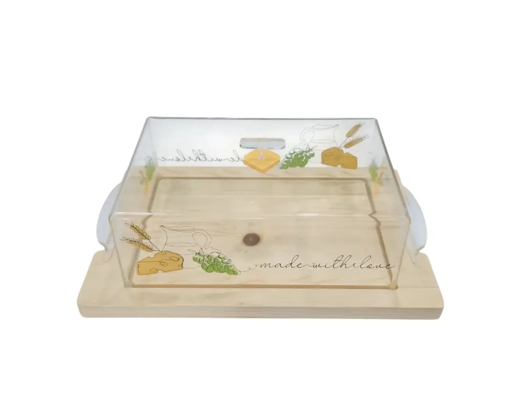 Wooden Cheez & Pastry Tray with Acrylic Cover 