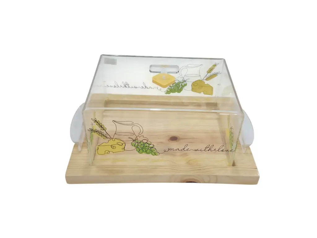 Wooden Cheez & Pastry Tray with Acrylic Cover