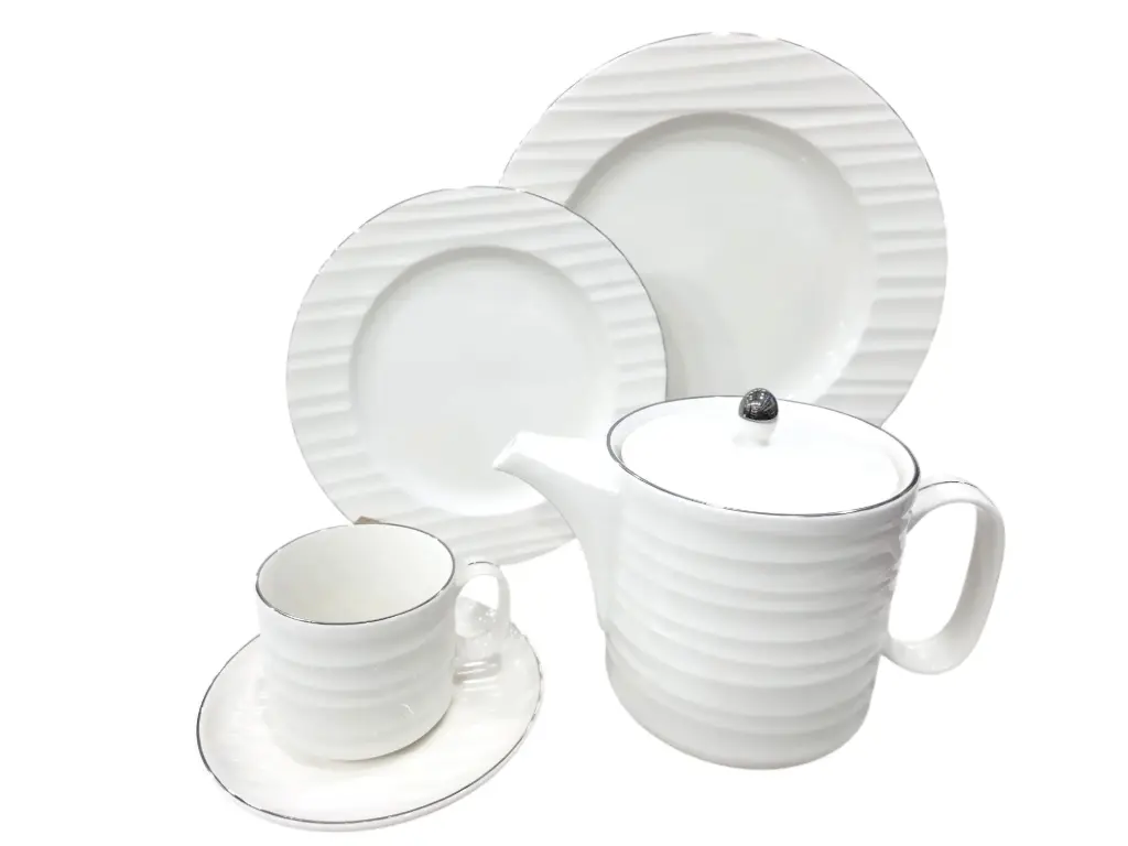 Tea Set Imperial Collection Thailand Hi Tech Ceramic 24 Pieces 6 Person