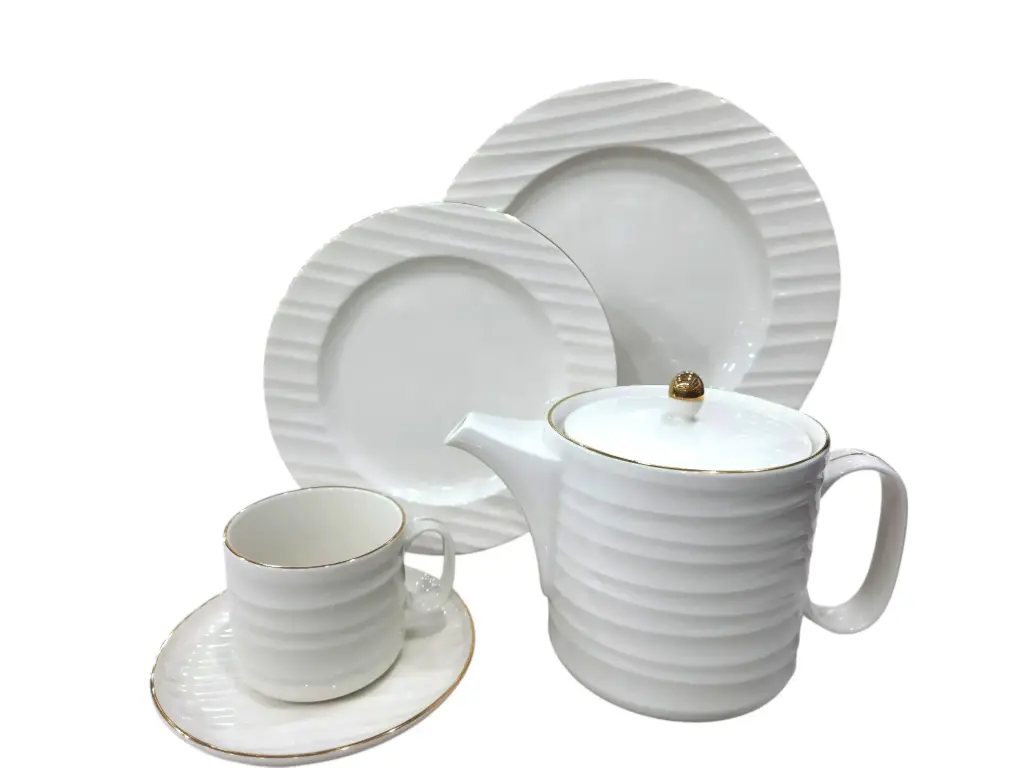 Tea Set Imperial Collection Thailand Hi Tech Ceramic 24 Pieces 6 Person  