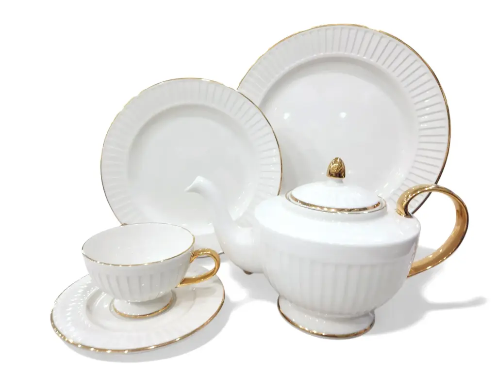 Tea Set Imperial Collection Thailand Hi Tech Ceramic 24 Pieces 6 Person   