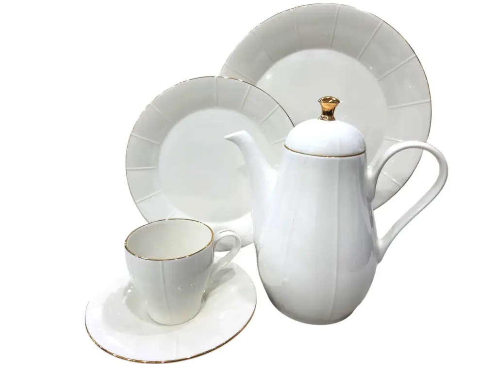 Tea Set Imperial Collection Thailand Hi Tech Ceramic 24 Pieces 6 Person     