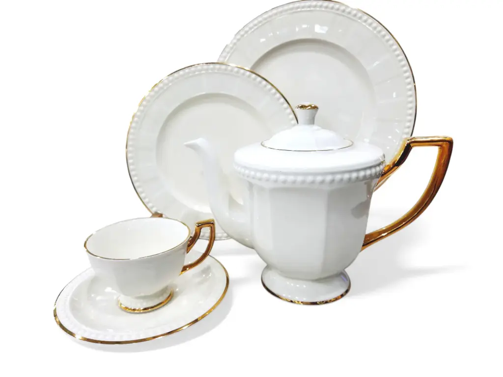 Tea Set Imperial Collection Thailand Hi Tech Ceramic 24 Pieces 6 Person       