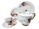 Tea Set Bone China 24 Pieces 6 Perosn