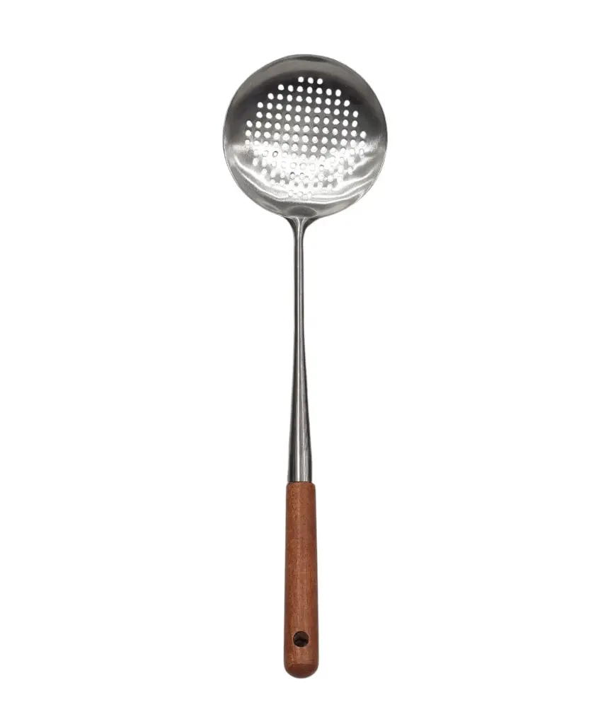 Standard Steel Cooking Spoon Wooden Handle 