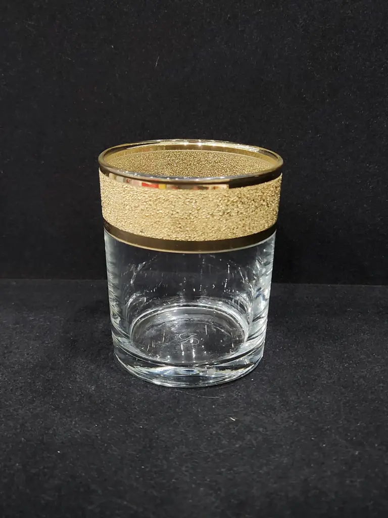 Glass Tumbler Golden 6 Pieces 
