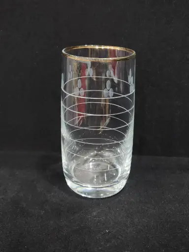 Glass Tumbler Golden 6 Pieces 