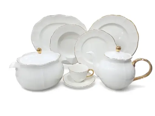 [RETRO RITZ /GL] Dinner Set Imperial Collection Thailand Hi Tech Ceramic 85 pieces 12 person