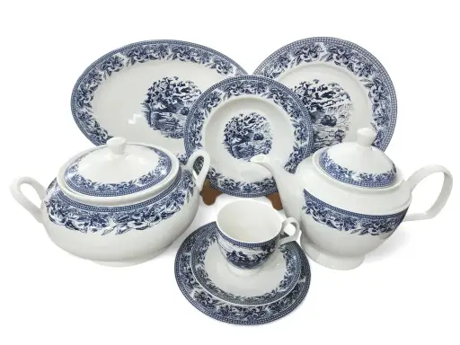 [8860/45] Dinner Set Bone China An Evening in Paris 61 pieces 8 person