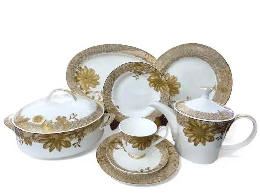[SSW01] Dinner Set Bone Beauty Home 61 pieces 8 person
