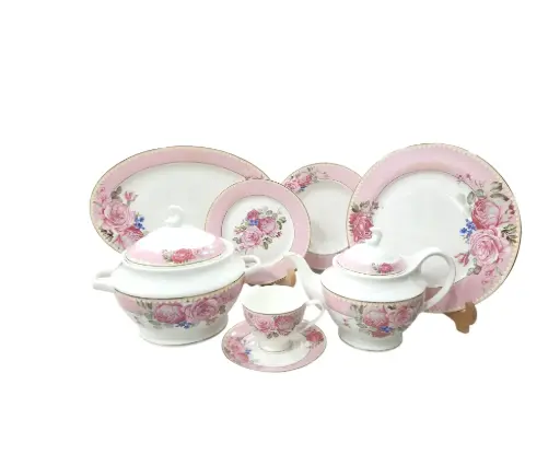 [S-7049/65] Dinner Set Queen Elizabeth Royal Bone China 85 pieces 12 person