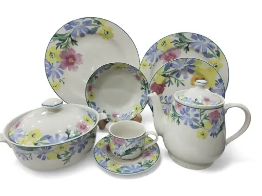 [0107/100] Dinner Set The White House Stoneware 85 pieces 12 person