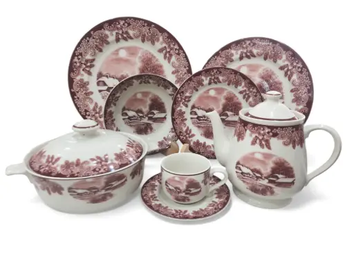 [Switzerland/100] Dinner Set The White House Stoneware 85 pieces 12 person