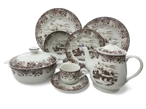 [0093/100] Dinner Set The White House Stoneware 85 pieces 12 person