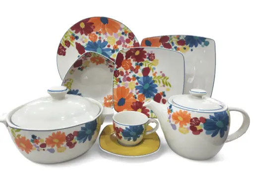 [0100/100] Dinner Set The White House Stoneware 85 pieces 12 person