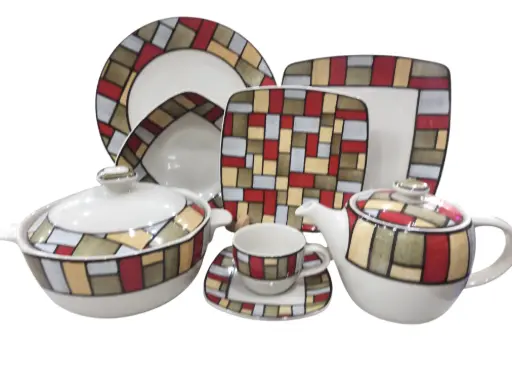 [Red Square/100] Dinner Set The White House Stoneware 85 pieces 12 person