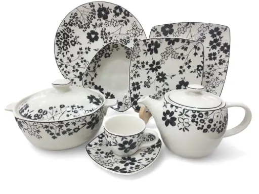 [0099/100] Dinner Set The White House Stoneware 85 pieces 12 person