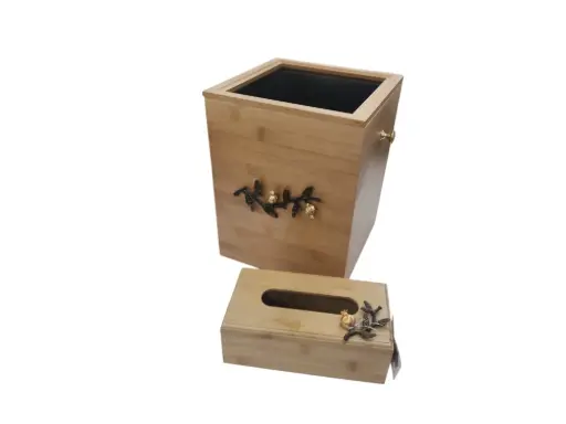 [185/071090] Dust Bin & Tissue Box Orchid 
