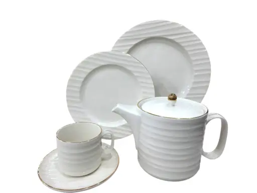 [Aqua/GL] Tea Set Imperial Collection Thailand Hi Tech Ceramic 24 Pieces 6 Person  