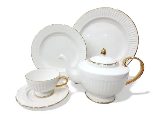 [Drape/GL] Tea Set Imperial Collection Thailand Hi Tech Ceramic 24 Pieces 6 Person   