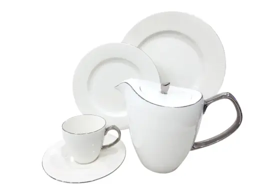 [Neo Silk /PL] Tea Set Imperial Collection Thailand Hi Tech Ceramic 24 Pieces 6 Person    