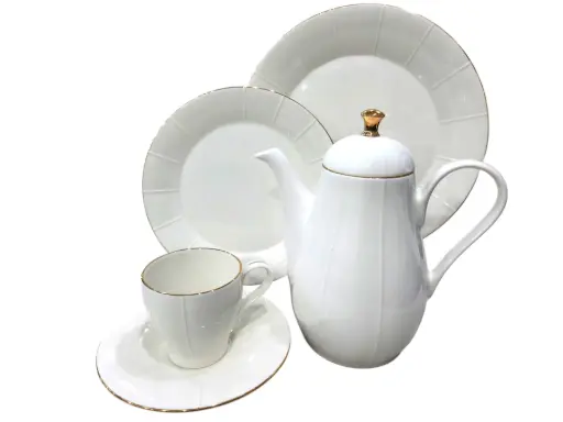 [Bliss /GL] Tea Set Imperial Collection Thailand Hi Tech Ceramic 24 Pieces 6 Person     