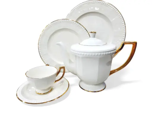 [Florence /GL] Tea Set Imperial Collection Thailand Hi Tech Ceramic 24 Pieces 6 Person       