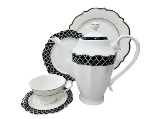 [6664/TS] Tea Set Bone China Yamatos Collection 24 Pieces 6 Person