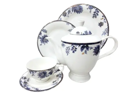 [7378/T] Tea Set Bone China Yamatos Collection 24 Pieces 6 Person 