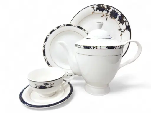 [8042/T] Tea Set Bone China Yamatos Collection 24 Pieces 6 Person