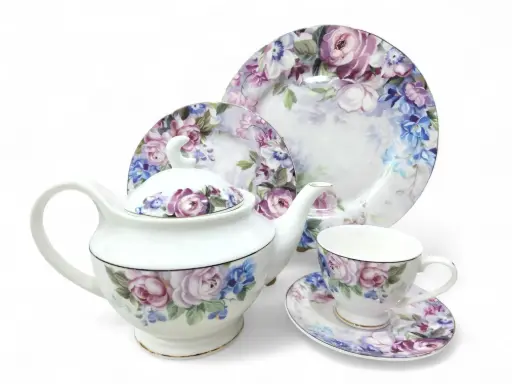 [S-7070/21] Tea Set Bone China Queen Elizabeth 24 Pieces