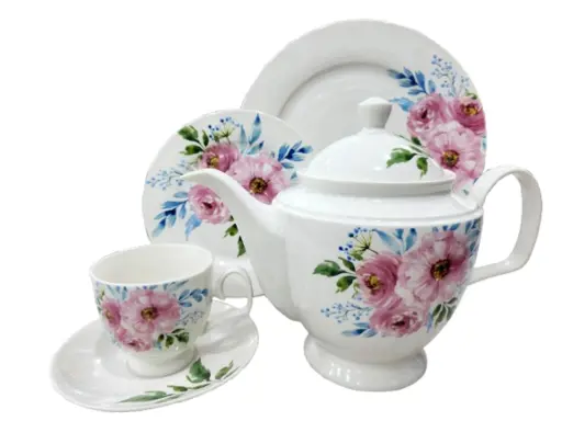 [1920030/21] Tea Set Bone China Queen Elizabeth 24 Pieces