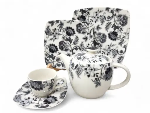 [Darla Black] Tea Set White House 24 Pieces 