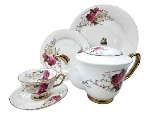 [04/13] Tea Set Bone China 24 Pieces 6 Perosn