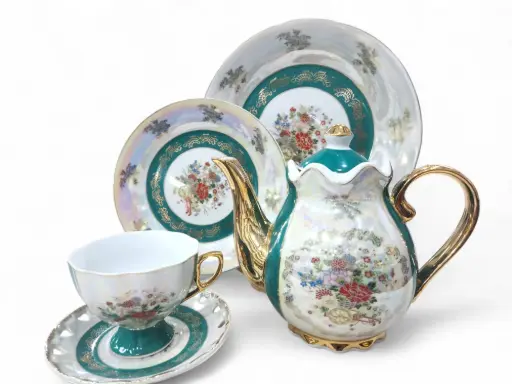 [02/165] Tea Set Bone China 24 Pieces 6 Perosn