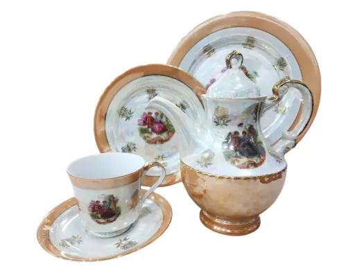 [T] Tea Set Bone China 24 Pieces 6 Perosn