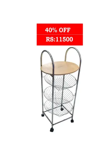 [68/] Fruit & Vegetable Trolley  3 Tier