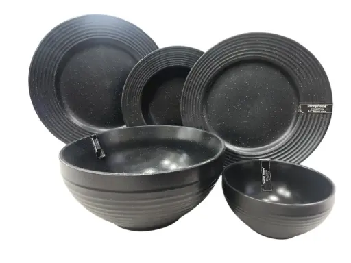 [706] Danny Home Plate Set Stone Ware  25 Pieces 6 Person