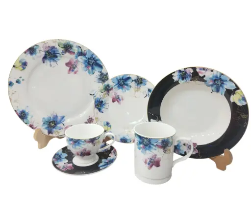 [7514] Queen Elizabeth Collection Plate Set 36 Pieces 6 Person