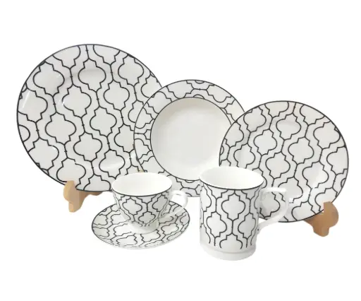 [7119-3] Queen Elizabeth Collection Plate Set 36 Pieces 6 Person
