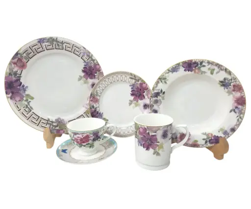 [7513/P] Queen Elizabeth Collection Plate Set 36 Pieces 6 Person