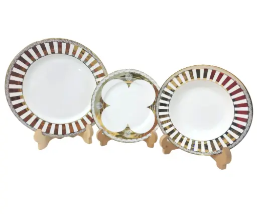 [101] Plate Set Bone China 18 Pieces 6 Person