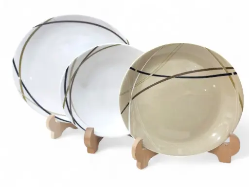 [R-2] Plate Set Royal Bone Thailand 18 Pieces 6 Person