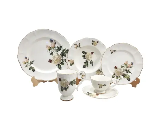 [Tea Rose] Plate Set Imperial Collection 36 Pieces 6 Person