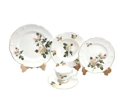 [Tea Rose/30 P] Plate Set Imperial Collection 24 Pieces 6 Person