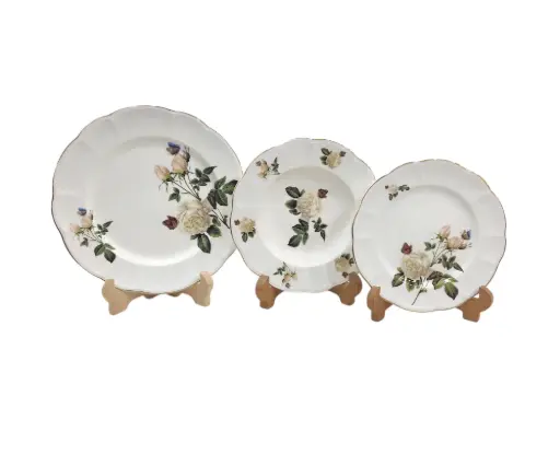 [Tea Rose/.] Plate Set Imperial Collection 18 Pieces 6 Person