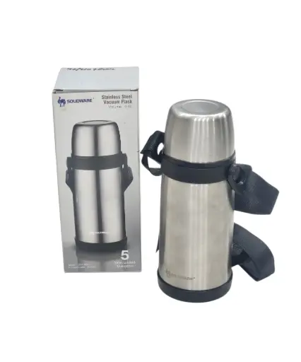 [102041/42/21] Stainless Steel Vacuum Flask 0.6L Solidware 