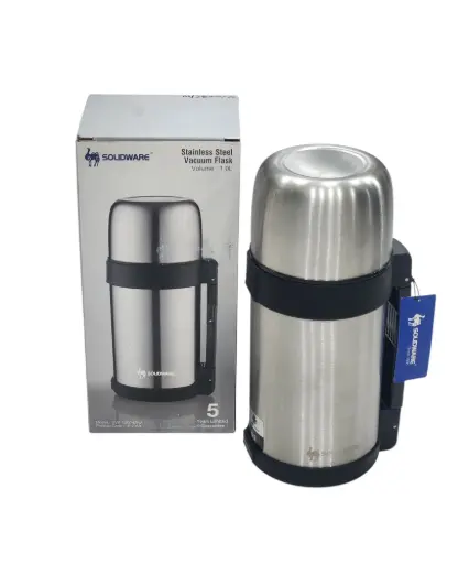 [102048/65/28010] Stainless Steel Vacuum Flask 1.0L Solidware 